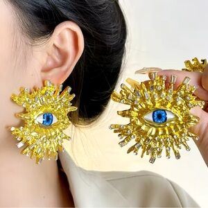 Atelier Baroque-Lola-Vintage Evils Eyes Earrings With Crystals 2025Trendy